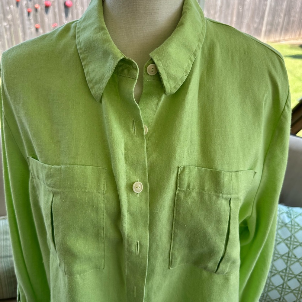 Investments Gold Label Lime Green Button Down Shirt